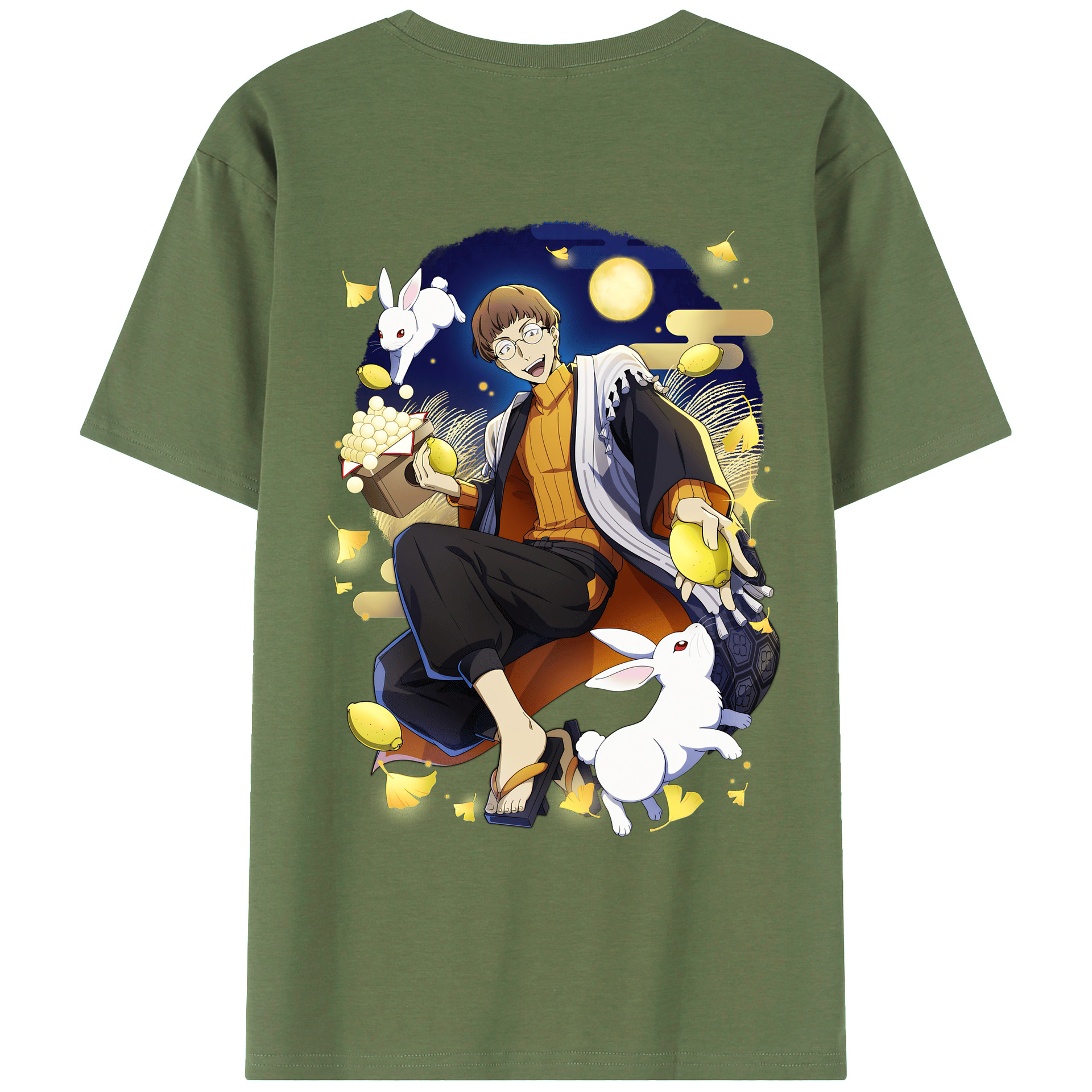（画像用） 文豪ストレイドッグス Bungo Stray Dogs 綿100％ メンズ半袖Tシャツ（バックプリント） 通気性